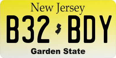 NJ license plate B32BDY