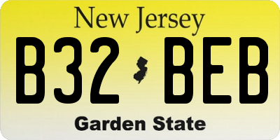 NJ license plate B32BEB