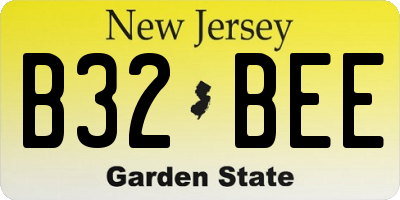 NJ license plate B32BEE