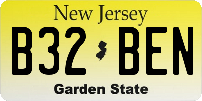 NJ license plate B32BEN