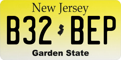 NJ license plate B32BEP
