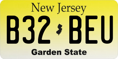 NJ license plate B32BEU