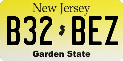 NJ license plate B32BEZ