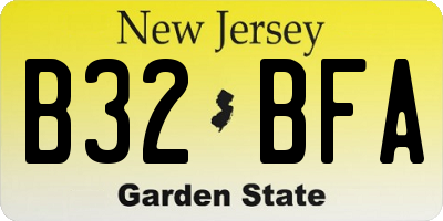 NJ license plate B32BFA