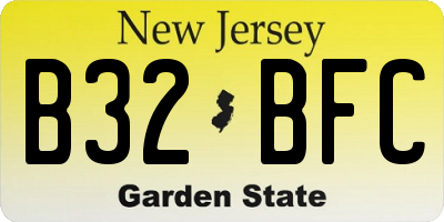 NJ license plate B32BFC