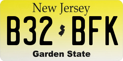 NJ license plate B32BFK