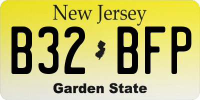 NJ license plate B32BFP