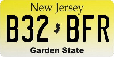 NJ license plate B32BFR