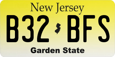 NJ license plate B32BFS