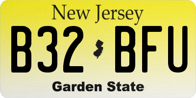 NJ license plate B32BFU