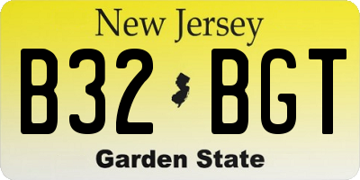 NJ license plate B32BGT