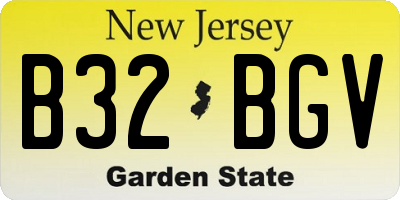 NJ license plate B32BGV