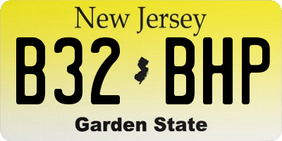 NJ license plate B32BHP