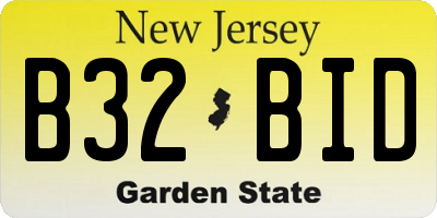 NJ license plate B32BID