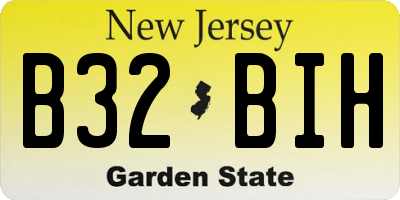 NJ license plate B32BIH