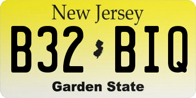 NJ license plate B32BIQ