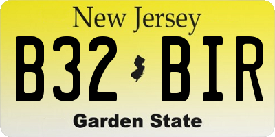 NJ license plate B32BIR