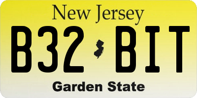 NJ license plate B32BIT