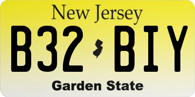 NJ license plate B32BIY