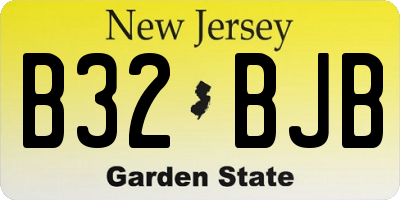NJ license plate B32BJB