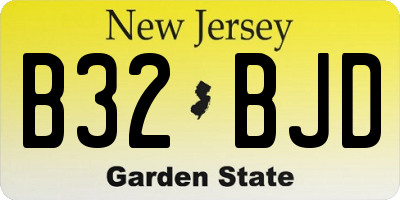 NJ license plate B32BJD