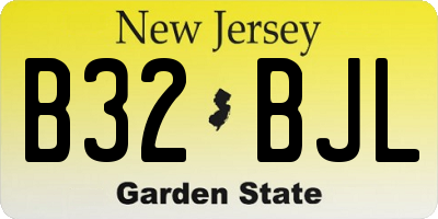 NJ license plate B32BJL