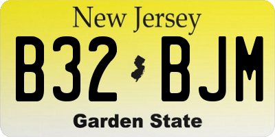 NJ license plate B32BJM