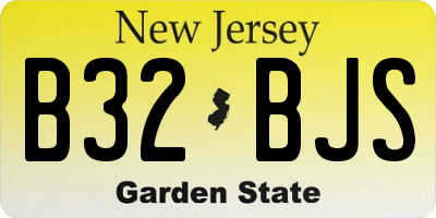 NJ license plate B32BJS