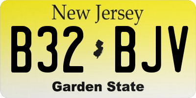 NJ license plate B32BJV