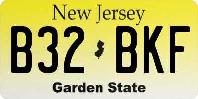 NJ license plate B32BKF