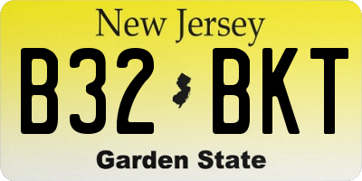 NJ license plate B32BKT