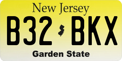 NJ license plate B32BKX