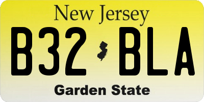 NJ license plate B32BLA