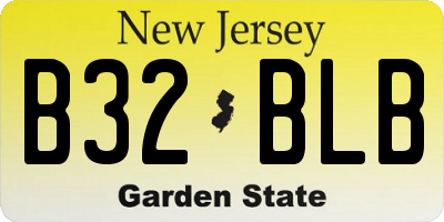 NJ license plate B32BLB