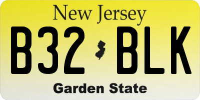 NJ license plate B32BLK