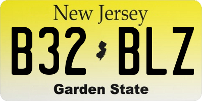 NJ license plate B32BLZ