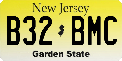 NJ license plate B32BMC