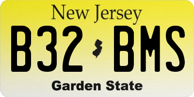 NJ license plate B32BMS