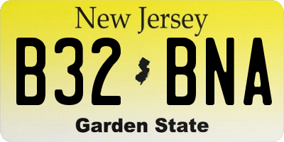 NJ license plate B32BNA