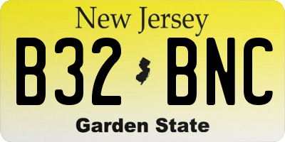 NJ license plate B32BNC