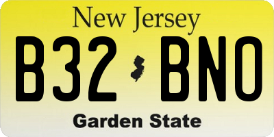 NJ license plate B32BNO