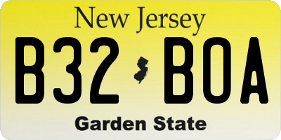 NJ license plate B32BOA