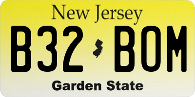 NJ license plate B32BOM