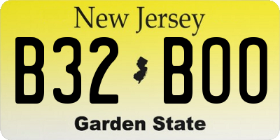 NJ license plate B32BOO