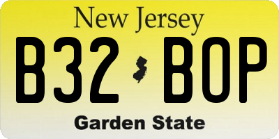 NJ license plate B32BOP
