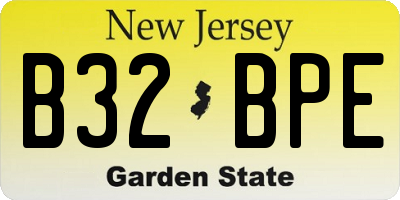 NJ license plate B32BPE