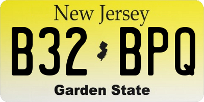 NJ license plate B32BPQ