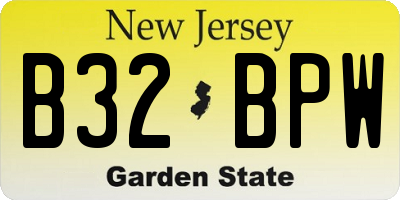 NJ license plate B32BPW