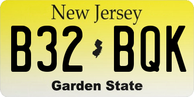 NJ license plate B32BQK