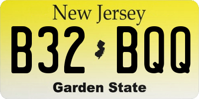 NJ license plate B32BQQ